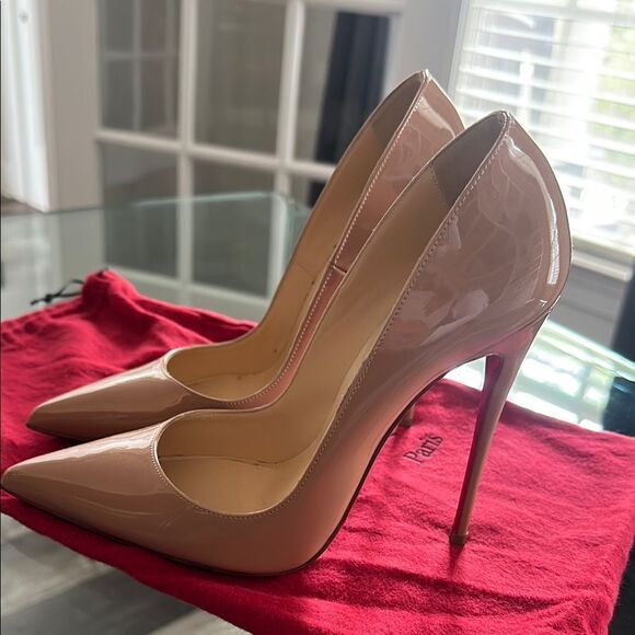 Christian Louboutin Nude Patent Leather Pumps - Picture 8 of 8